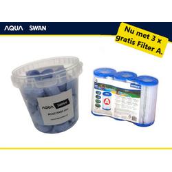 Zwemplezier Voordeelpakket: Aquaswan Multitabs 5 IN 1 (20grams) met 3 x Intex Filter type A | Zwembadonderhoud | Zwembad chloor | Chloortabletten zwembad | Chloor zwembad